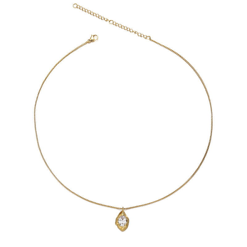 Gold Plated Cubic Zirconia Choker - DippedShop Wholesale - #3875