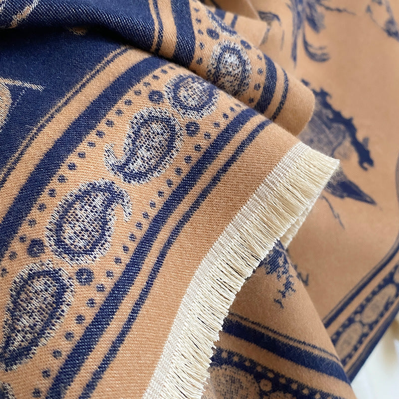 Reversible Paisley Jacquard Shawl Scarf - DippedShop Wholesale - #7395
