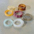 Unique Irregular Resin Statement Ring Set 6W6JRG293