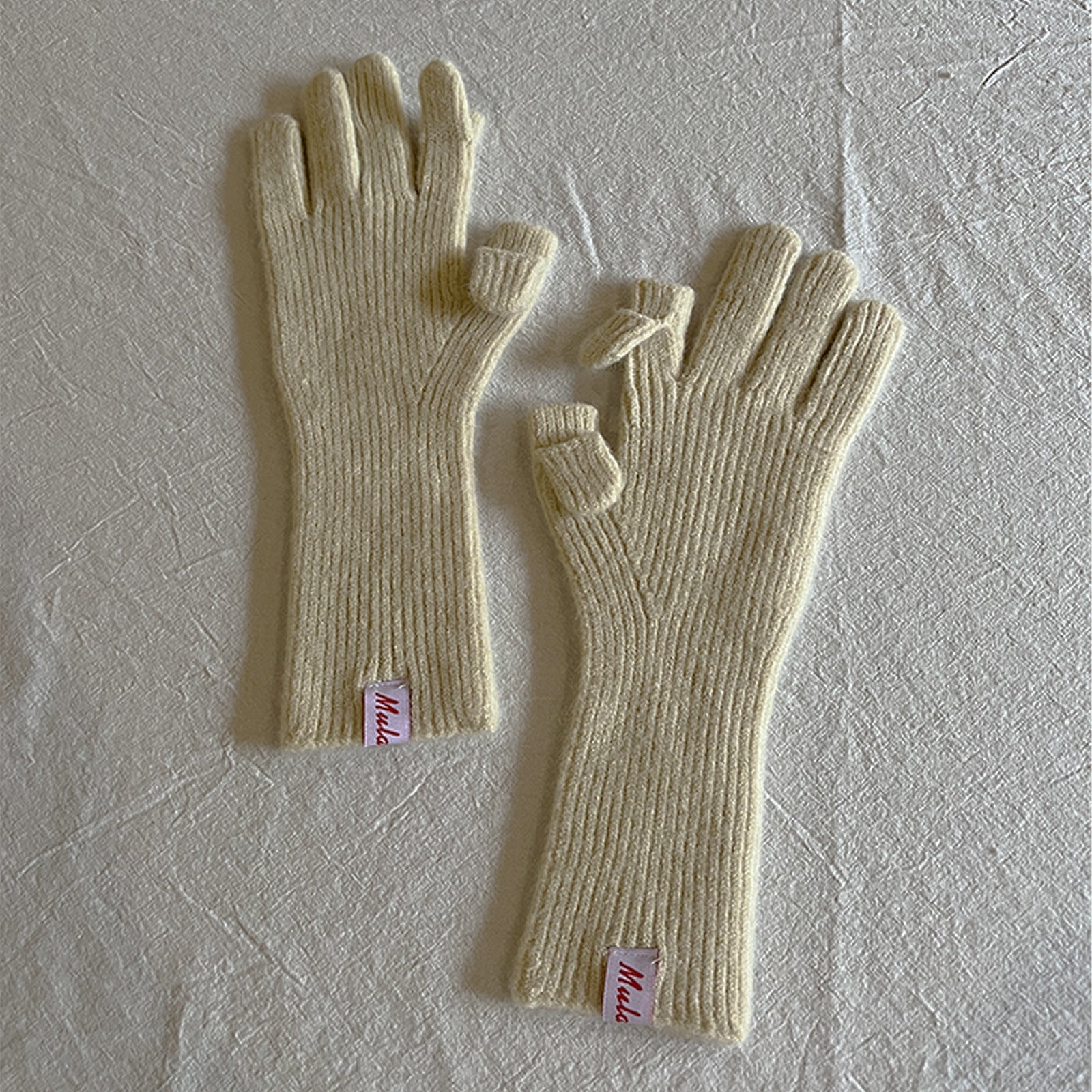 Minimalist Wool Blend Solid Color Knit Gloves 6W6GLO56