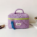 Color Block Plaid Large Capacity Makeup Bag MK2BW6S10BOB57