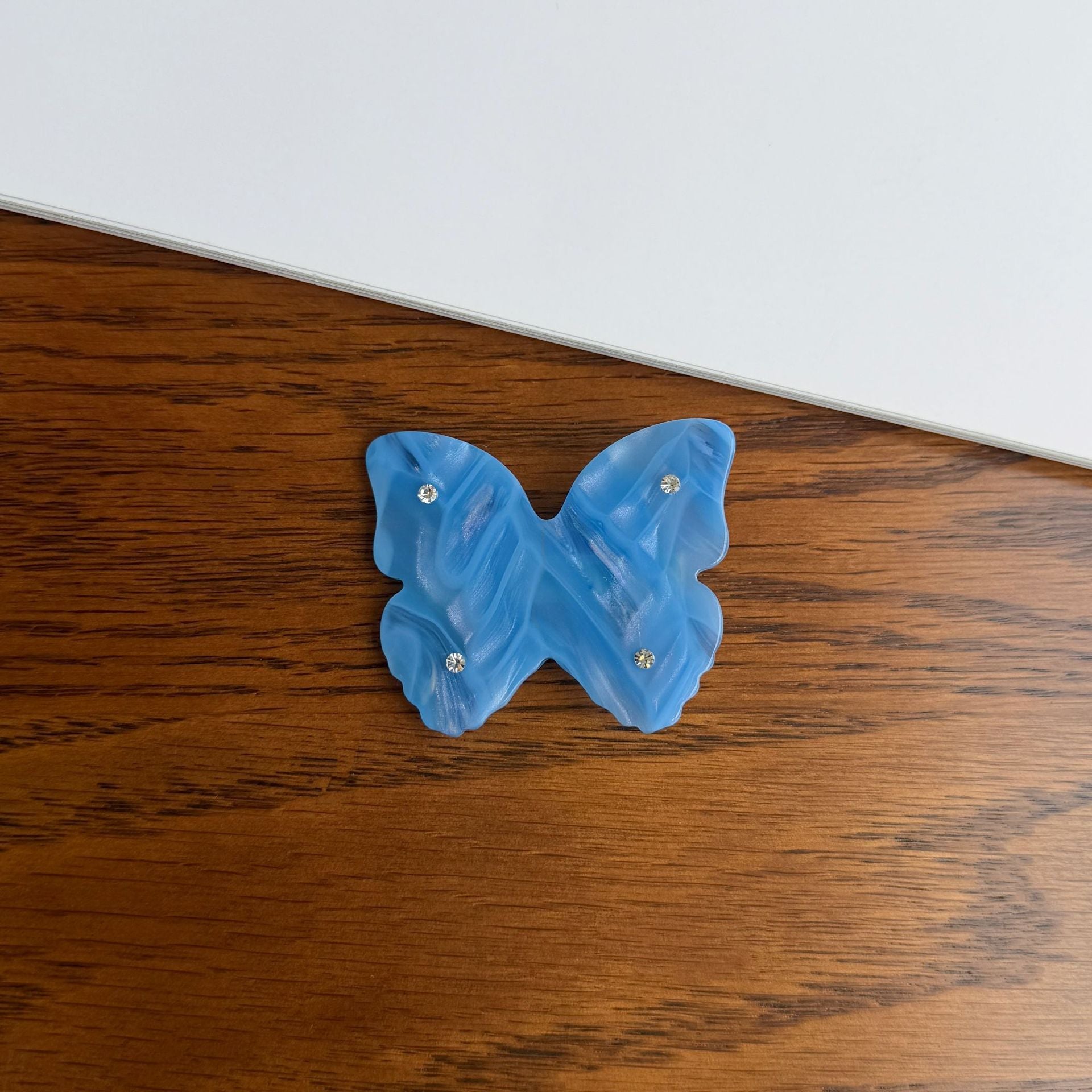 Cute Rhinestone Butterfly No Crease Hair Clip 8AS6HCP332T