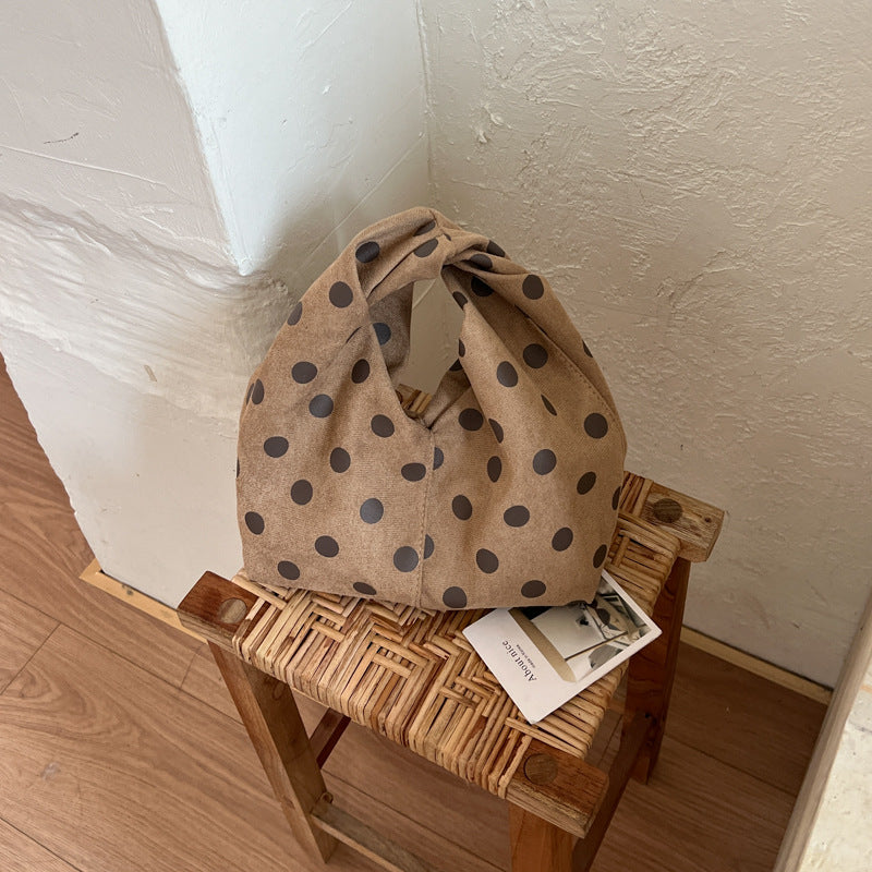Casual  Polka Dot Reversible Canvas Handbags 6W10BBG1854