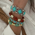 Vintage Irregular Geometric Stone Beaded Bracelet 6W6JBR511