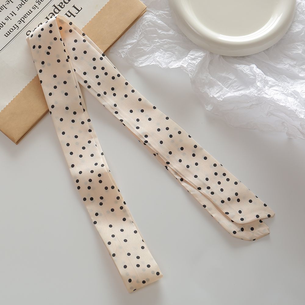 Fashion Polka Dots Narrow Soft Silk Scarf MK2BLW6W6NSI63