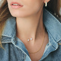 Rhinestone Pendant Chain Necklace - DippedShop Wholesale - #1155