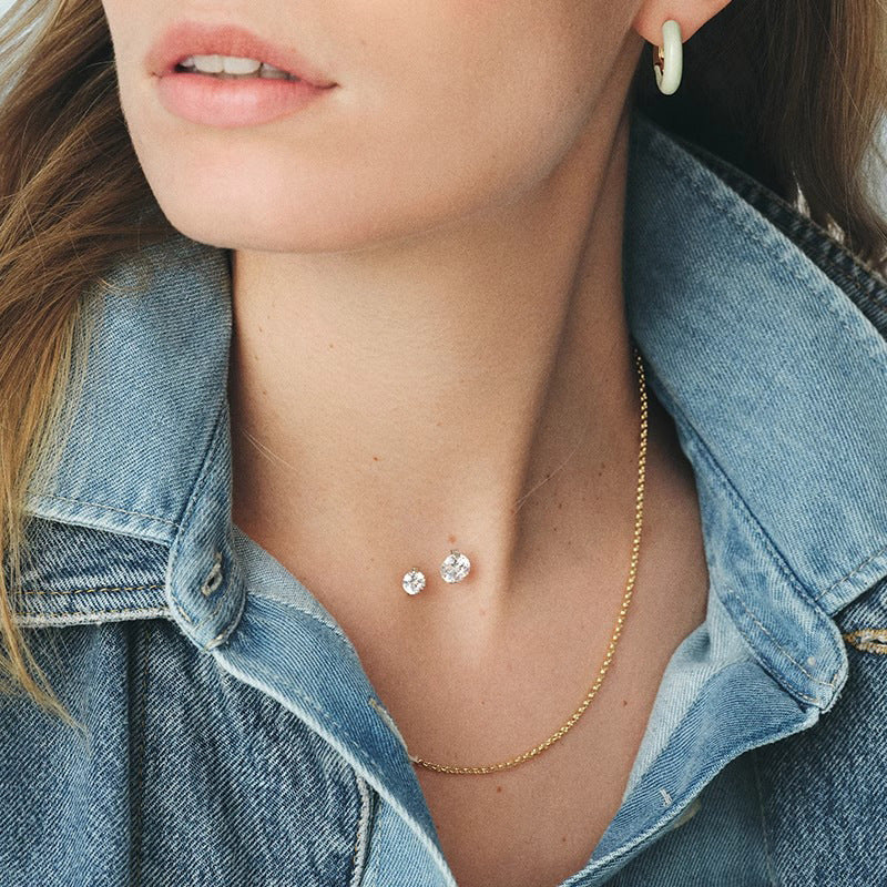 Rhinestone Pendant Chain Necklace - DippedShop Wholesale - #1155