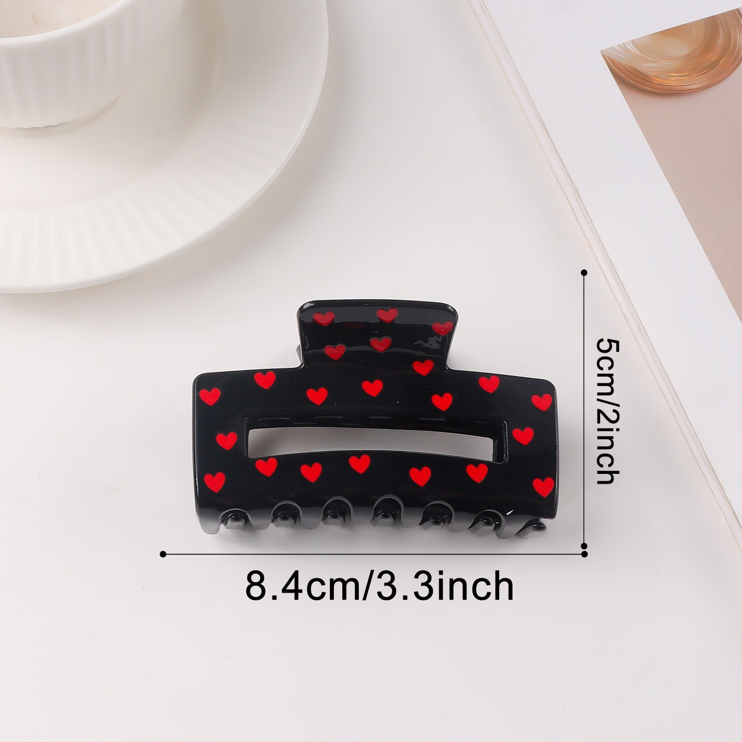 Heart Print Hair Claw - DippedShop Wholesale - #8931