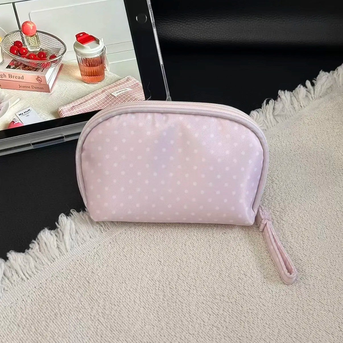 Cute Polka Dots Portable Makeup Bag MK2BW6S10BOB78