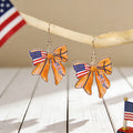 Stylish USA Flag Bowknot Pendant Hook Earring 8ZA6JER184L