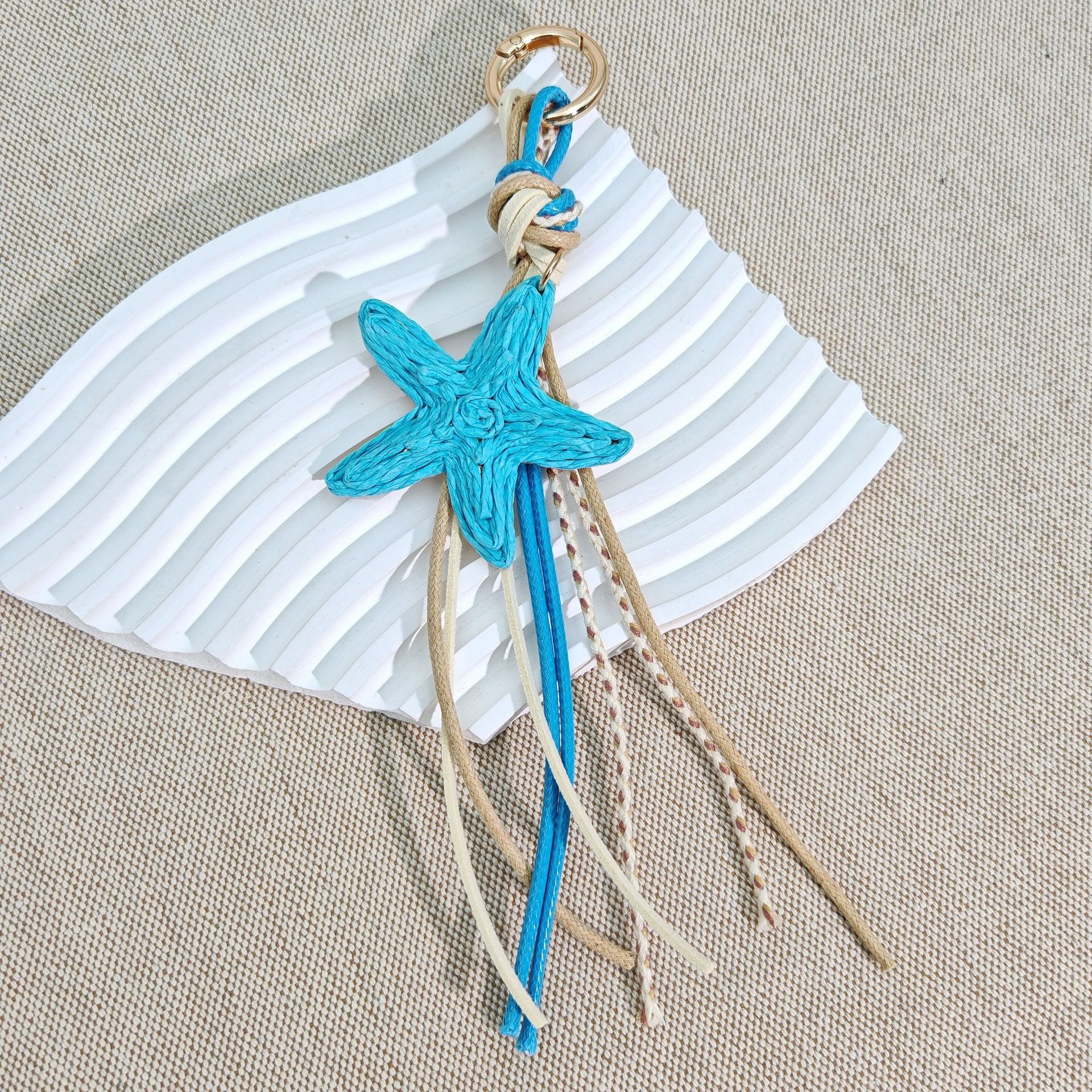 Handmade Raffia Woven Starfish Bag Charm MK2ZCEP6W10BBC79
