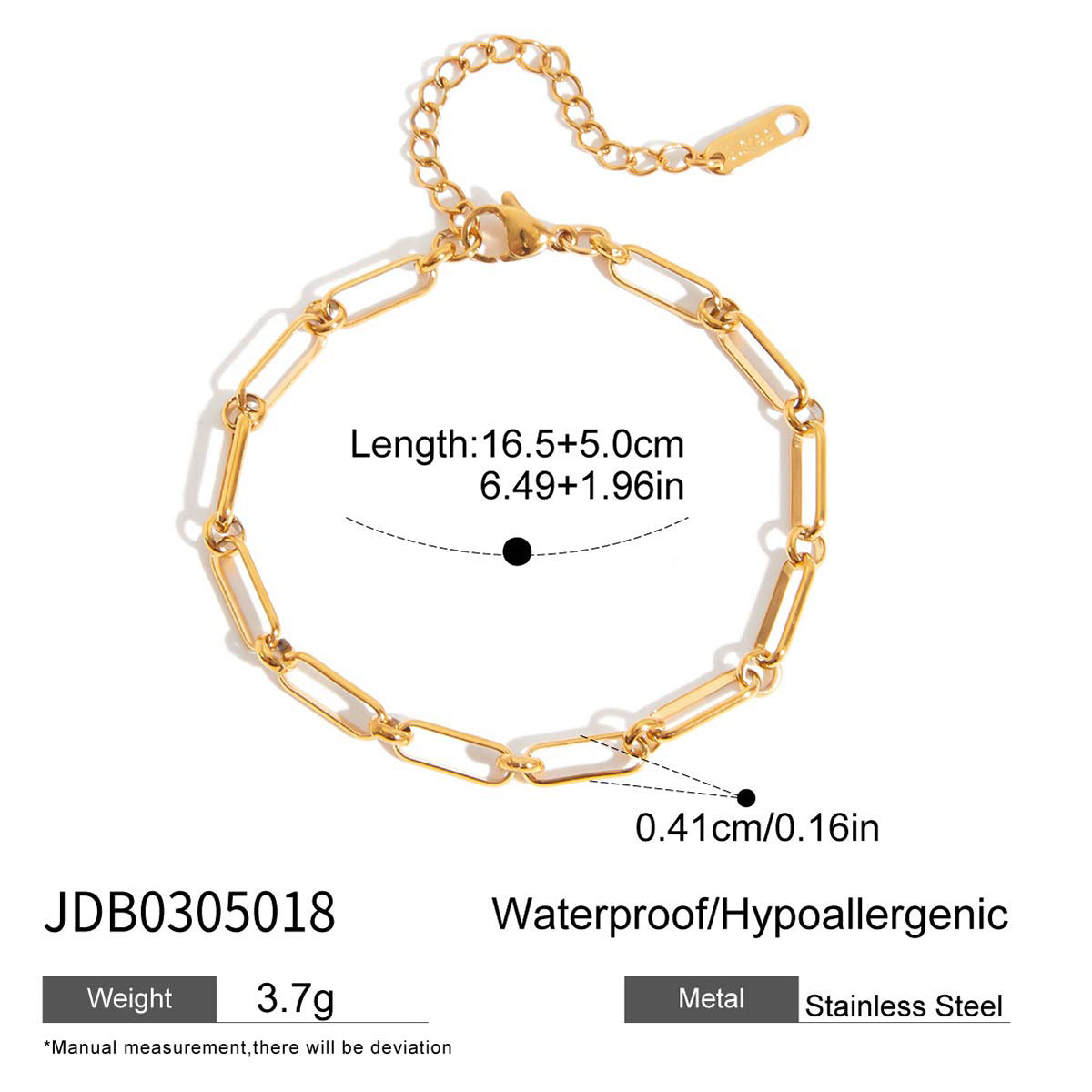 Elegant Gold Plated Rhinestones Link Bracelets 6W6JBR481