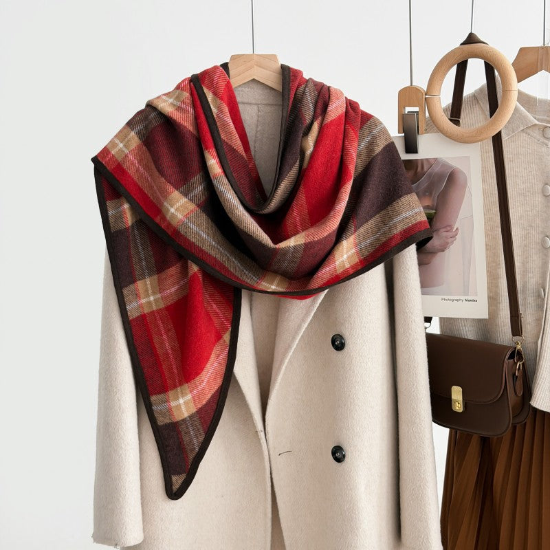 Plaid Triangle Scarf Wrap - DippedShop Wholesale - #4563