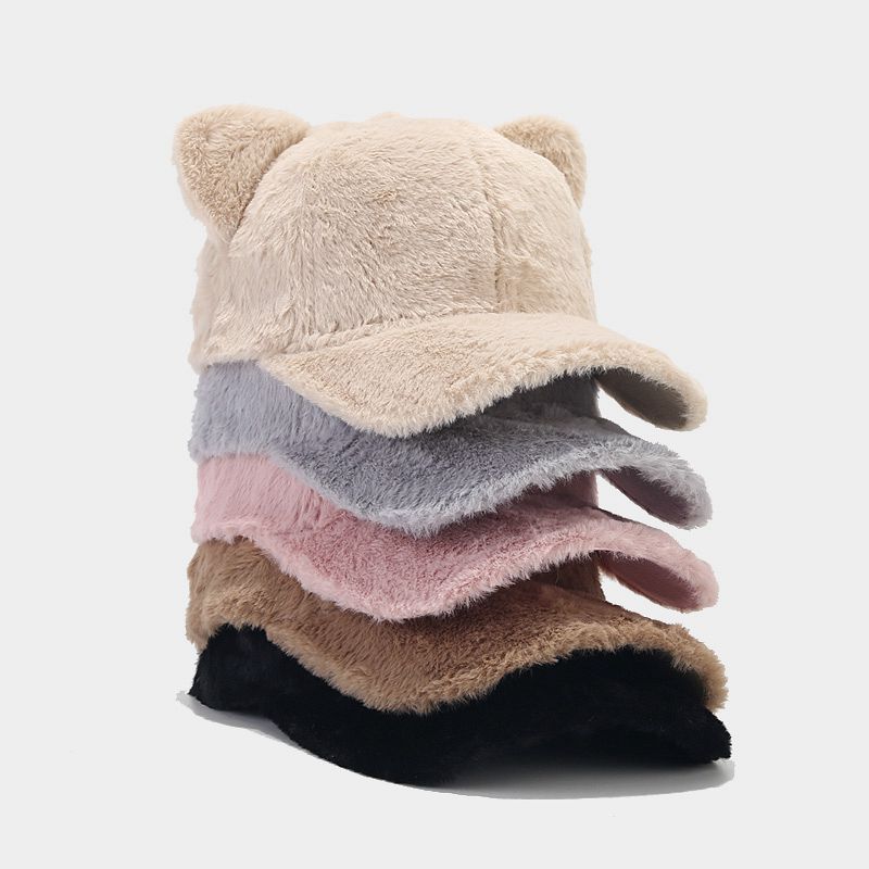 Cute Plush Cat Ears Warm Baseball Cap 6W6HAT536