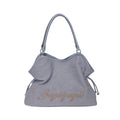 Solid Color Letters Embroideries Large Capacity Shoulder Bag 6W10BBG1358
