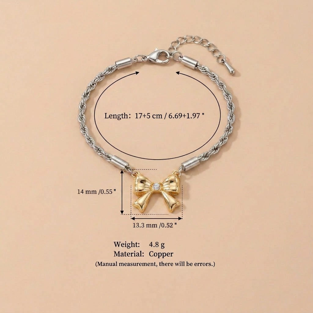 Trendy Gold Plated Zirconia Chain Bracelet 6W6JBR331