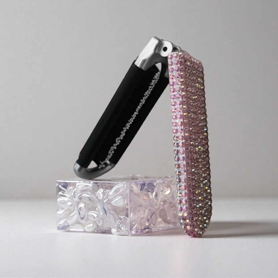 Mini Rhinestone Folding Hair Brush with Mirror 6C5CB163