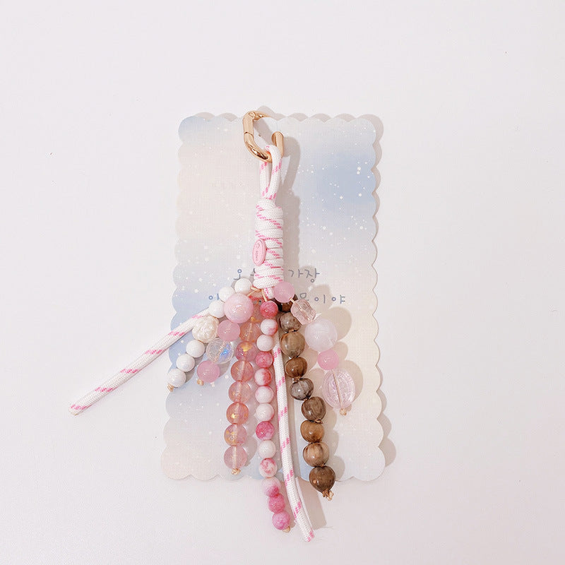Cute Color Block Beaded Keychain Bag Charm DP25C778
