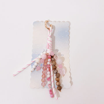 Cute Color Block Beaded Keychain Bag Charm DP25C778