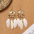 Bohemian Feather Tassel Earrings - DippedShop Wholesale - #2083