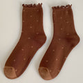 Cute Polka Dots Ruffle Crew Socks 6W8FSO546