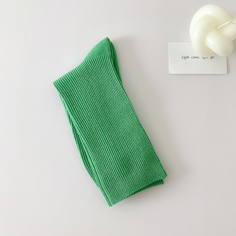 Minimalist Solid Color Scrunch Crew Socks 6W8FSO668