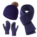 3-Piece Winter Warm Beanie Hat Scarf Gloves Set 6W6NSC87