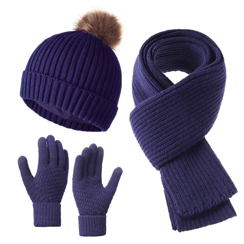 3-Piece Winter Warm Beanie Hat Scarf Gloves Set 6W6NSC87