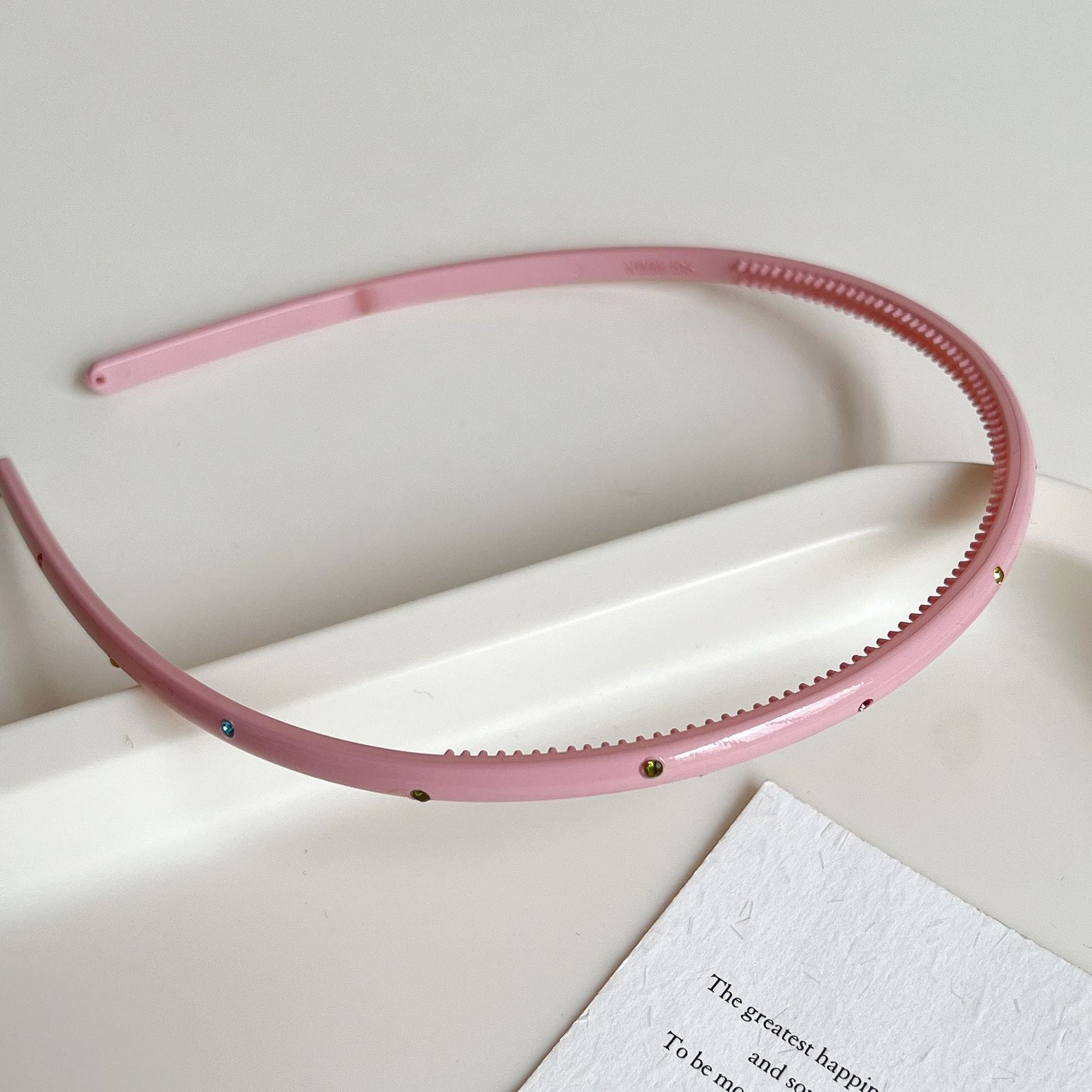 Minimalist Solid Color Sparkling Diamonds Thin Headband MK2SPM6W6HBD01