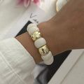Dopamine Color Block Resin Beaded Stretch Bracelet 6W6JBR610