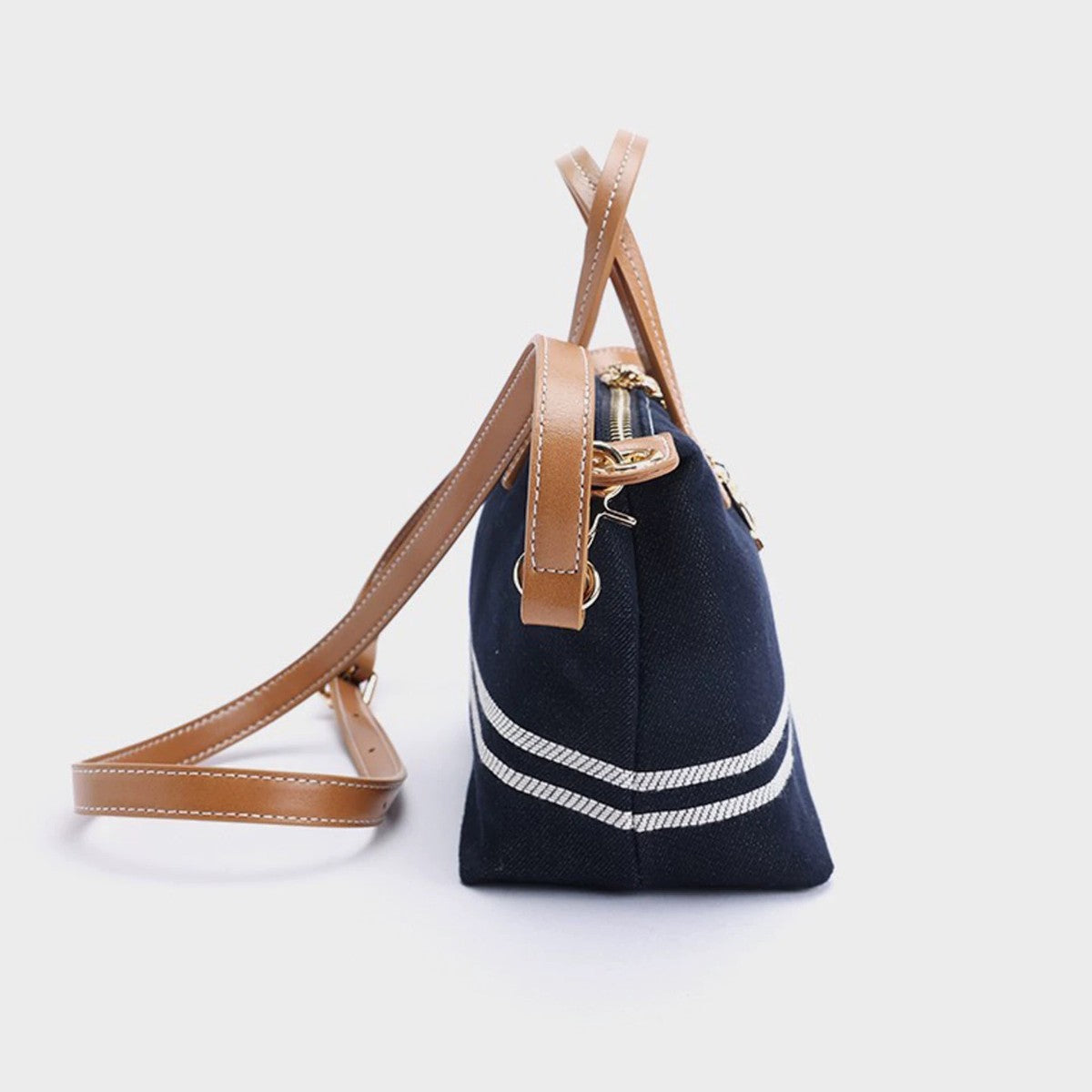 Stylish Striped Denim Large Capacity Tote Bag 6W10BBG1947