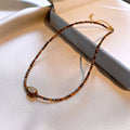 Vintage Irregular Tiger Eyes Stones Necklace 6W6JNC909