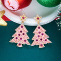 Chunky Sparkly Rhinestone Christmas Dangle Earrings 6W6JER680