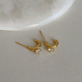 Rhinestone C-Shaped Stud Earrings - DippedShop Wholesale - #4307