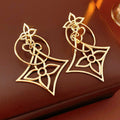 Fashion Hollow Flower Gold Plated Geometric  Dangle Earrings 6W6JER727