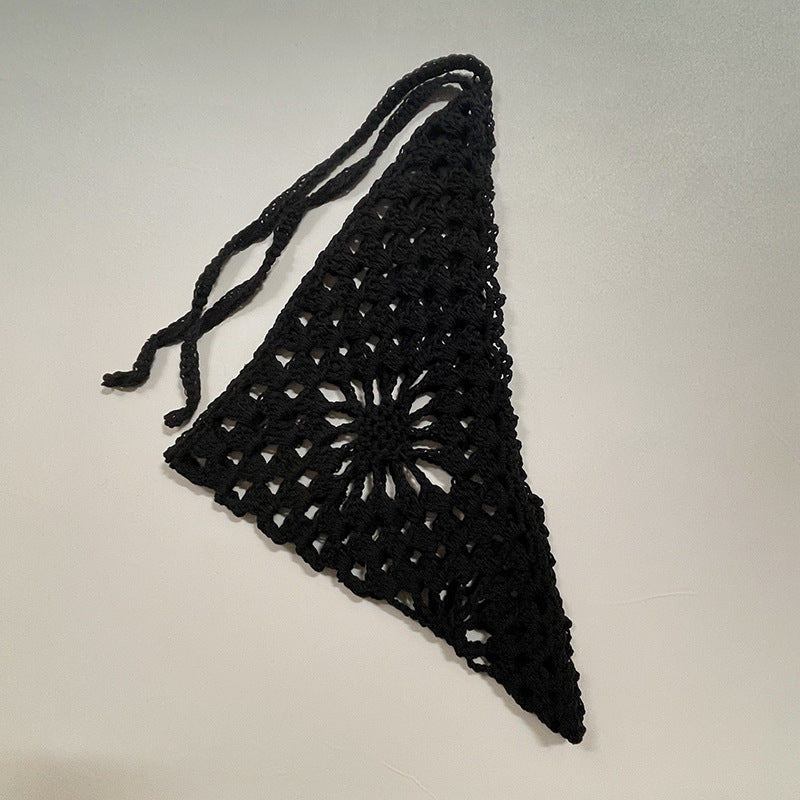 Minimalist Solid Color Crochet Bandana Headscarf MK2BK6W6HHS09