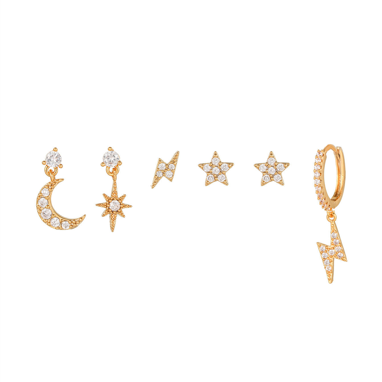 Stylish Gold Plated Moon Penda - DippedShop Wholesale - #9571
