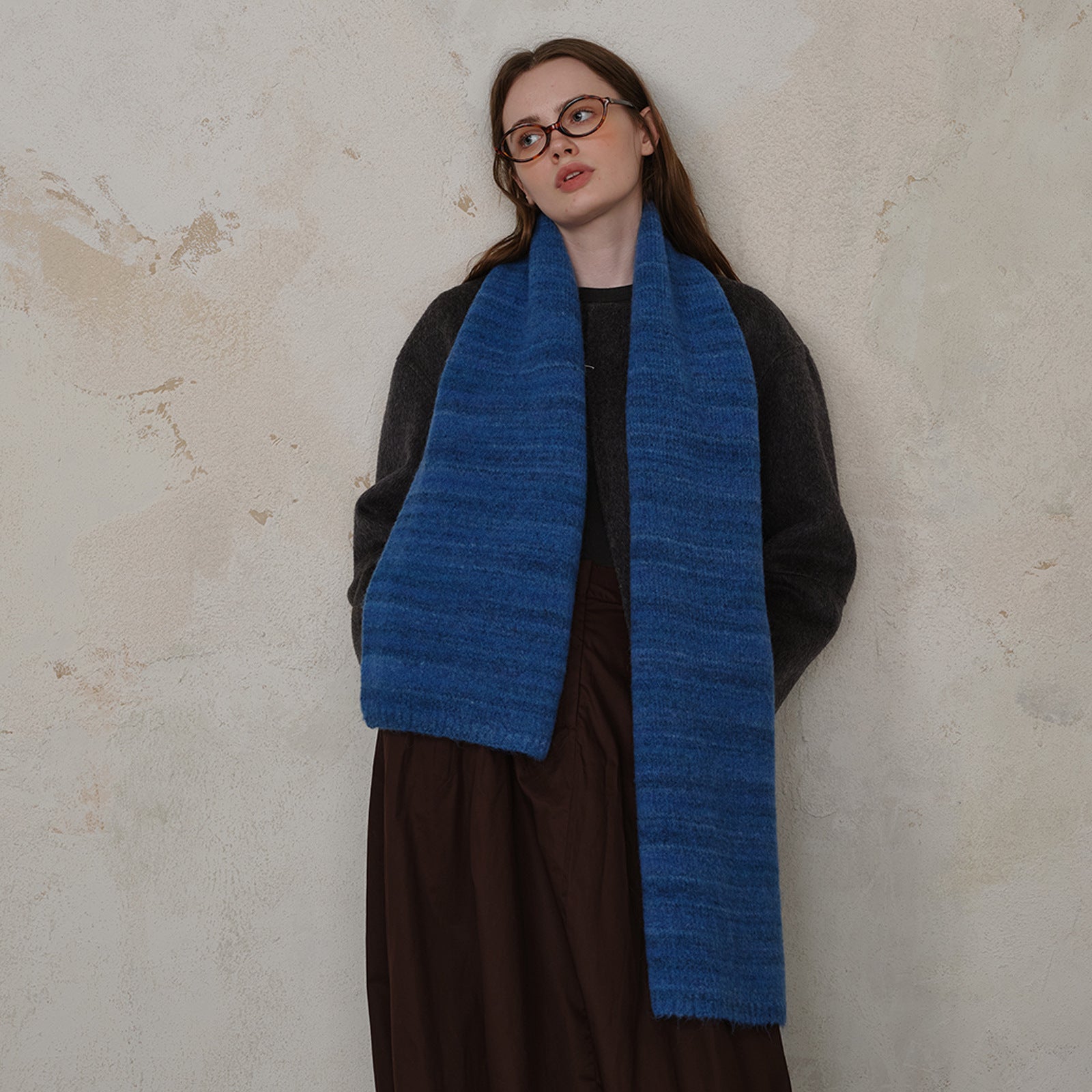 Vintage Gradient Knit Wool Blend Scarf 6W6NSW299
