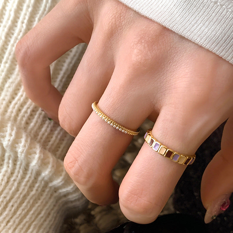Colorful Geometric Open Ring - DippedShop Wholesale - #3315