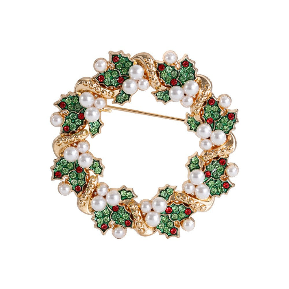 Christmas Series Enamel Rhinestone Brooch 6W6JPB63