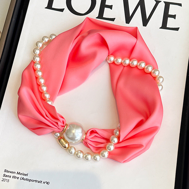 Elegant Magnetic Pearl Chain Necklace Scarf MK2BLW6W6NSI79
