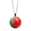 Stylish Country Flag Football Shape Pendant Necklace 8ZA6JNC279T