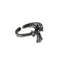 Vintage Punk Silver Plated Cross Statement Ring 6W6JRG292