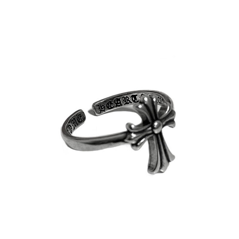 Vintage Punk Silver Plated Cross Statement Ring 6W6JRG292