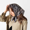 Leopard Letter Flower Print Square Scarf MK2BW6W6NSI28