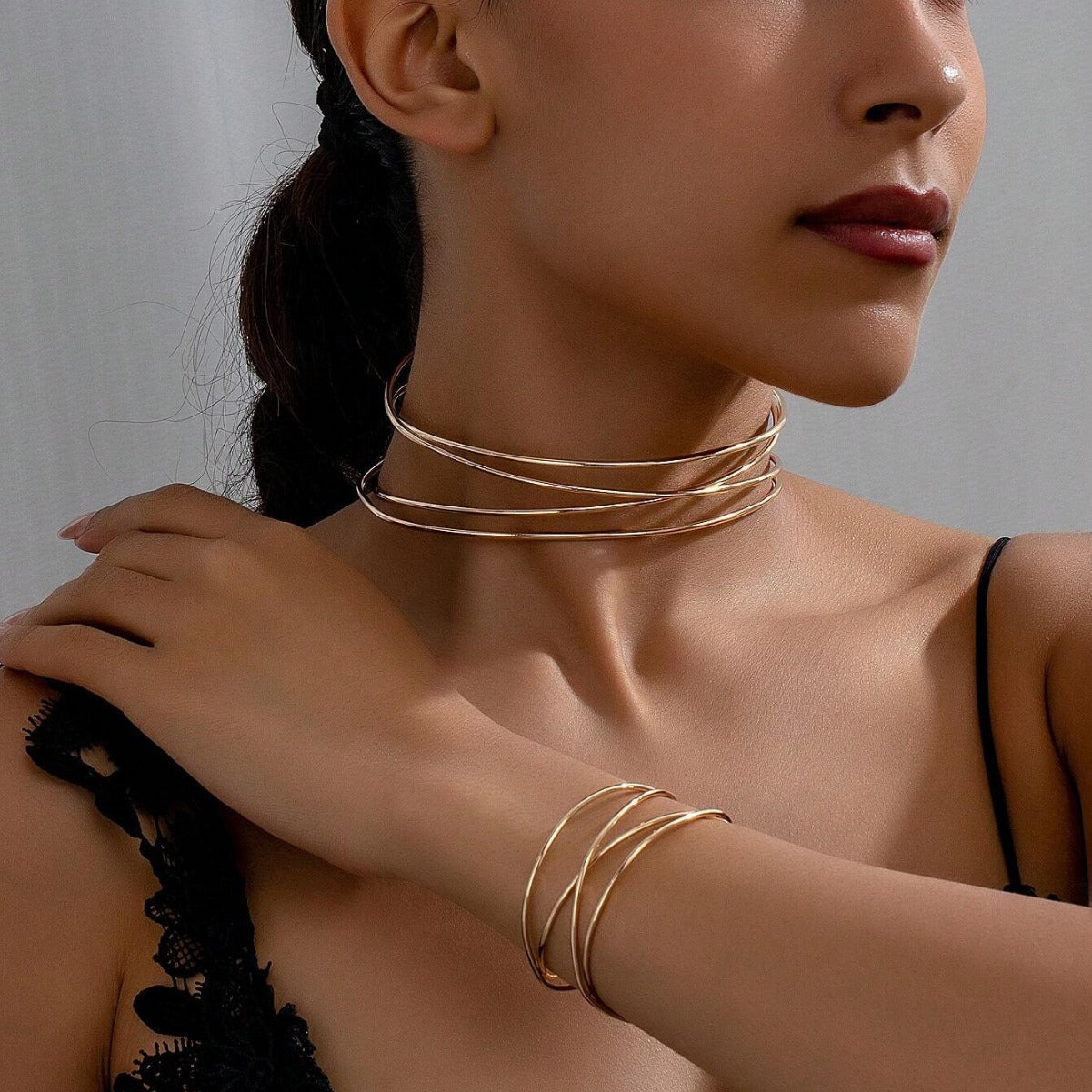 Minimailst Gold Plated Geometr - DippedShop Wholesale - #3123