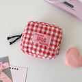 Cute Plaid Quilted Shell Mini Makeup Bag MK2BW6S10BOB58