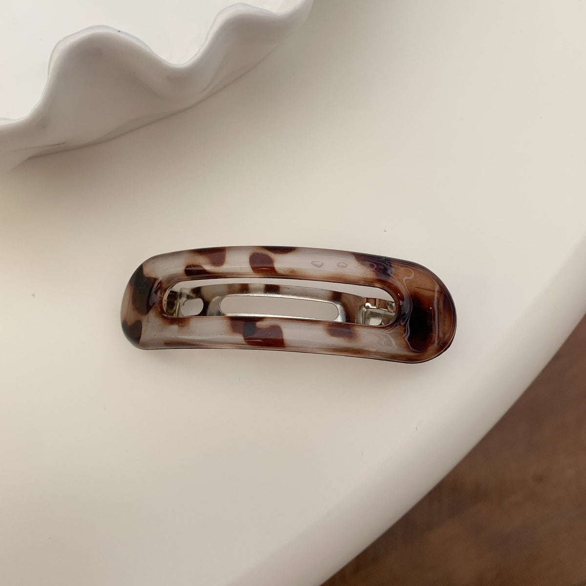 Stylish Tortoise Shell Hollow Out Hair Barrette Clip 6W6HCP1649
