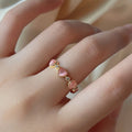 Pink Cat's Eye Heart Ring - DippedShop Wholesale - #0115