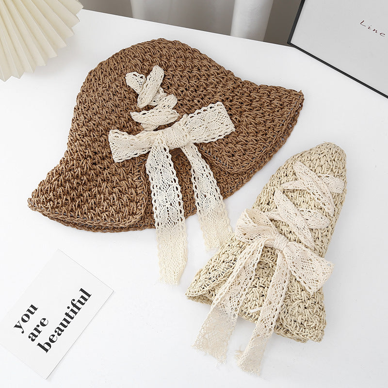 Lace Strap Straw Hat - DippedShop Wholesale - #8291